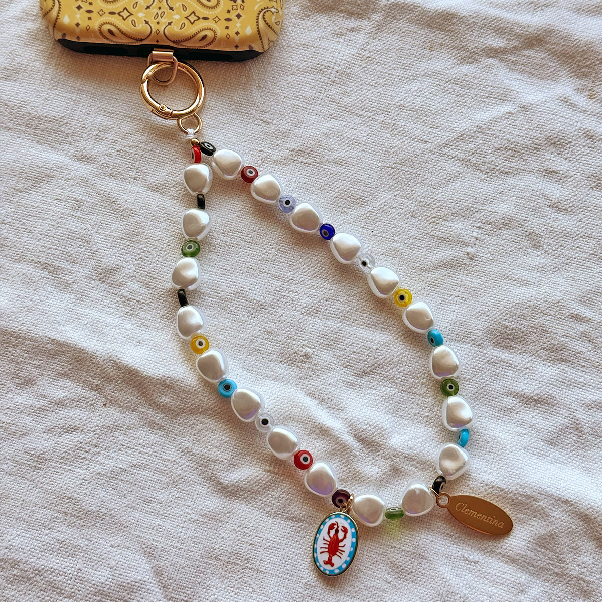 Evil eye & Pearls - Phone charm