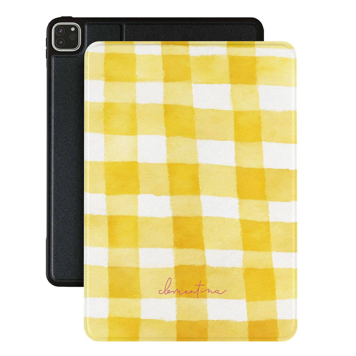 Yellow Gingham Apple iPad Case