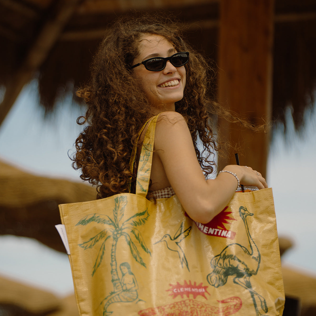 Lotus recycled plastic beach bag