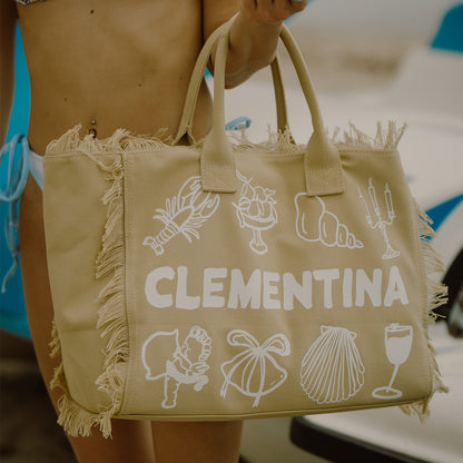 Clementina Cotton Canvas beach bag