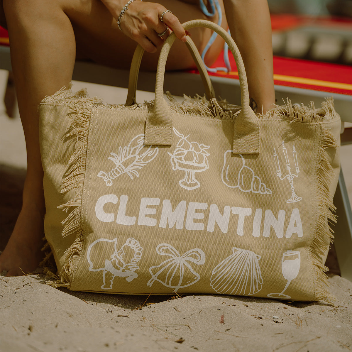 Clementina Cotton Canvas beach bag