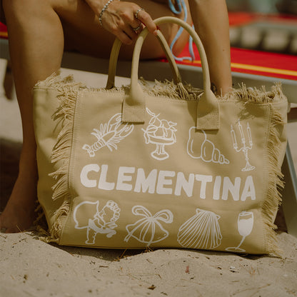 Clementina Cotton Canvas beach bag