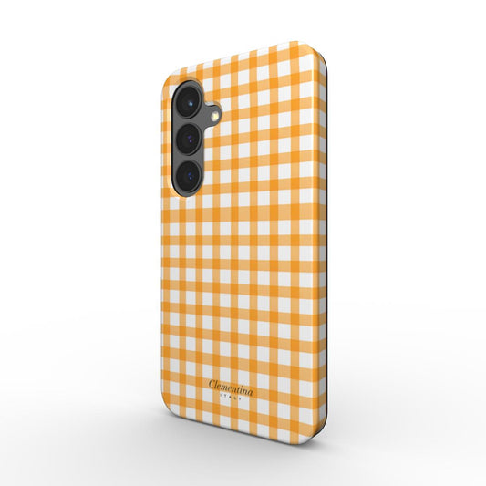 Orange Gingham Magnetic Tough Phone Case