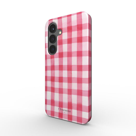Pink Gingham Magnetic Tough Phone Case