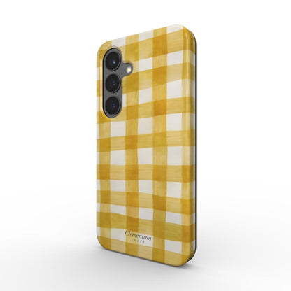 Yellow Gingham Magnetic Tough Phone Case