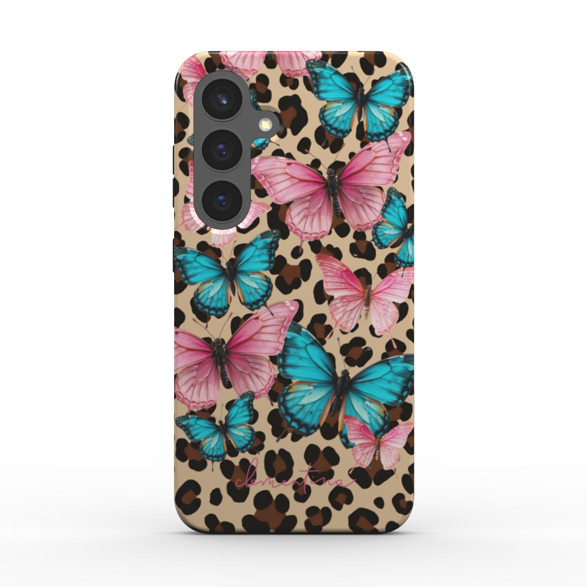 Leopard & Butterflies Magnetic Tough Phone Case