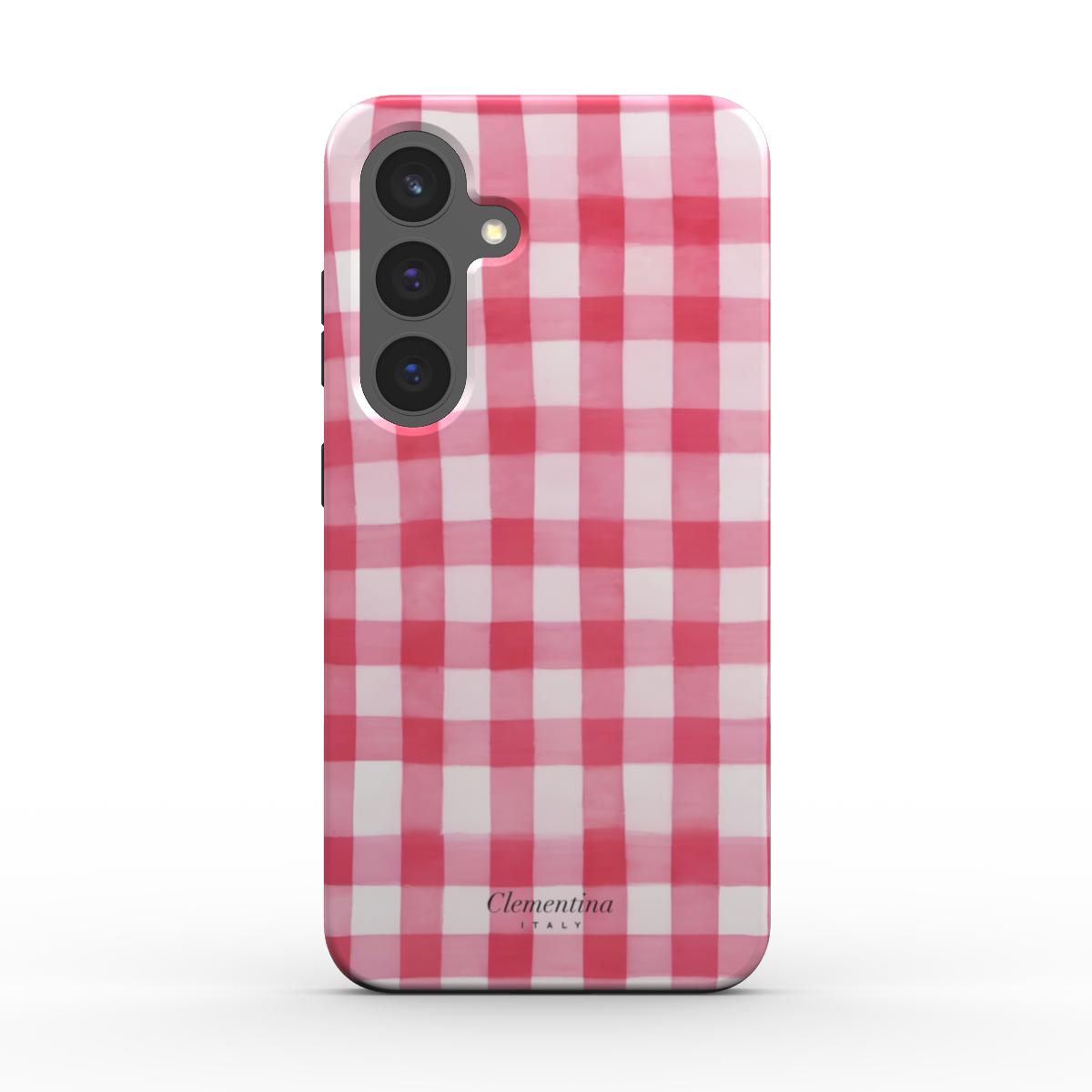 Pink Gingham Magnetic Tough Phone Case