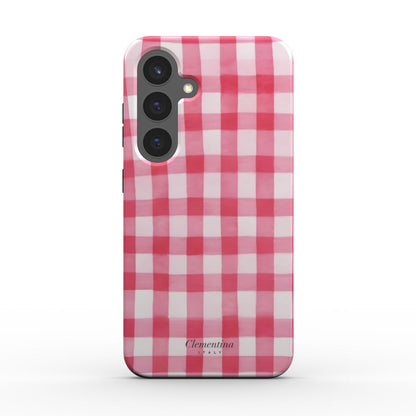 Pink Gingham Magnetic Tough Phone Case