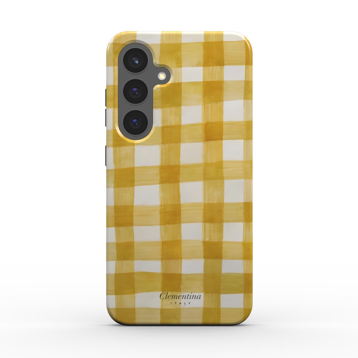 Yellow Gingham Magnetic Tough Phone Case