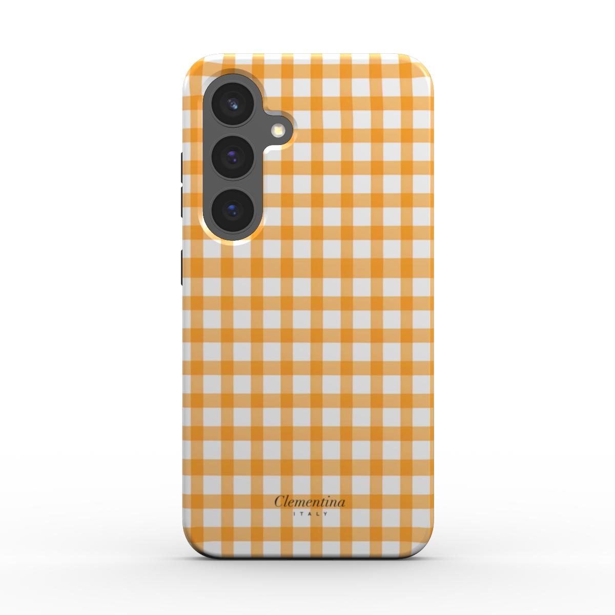 Orange Gingham Magnetic Tough Phone Case
