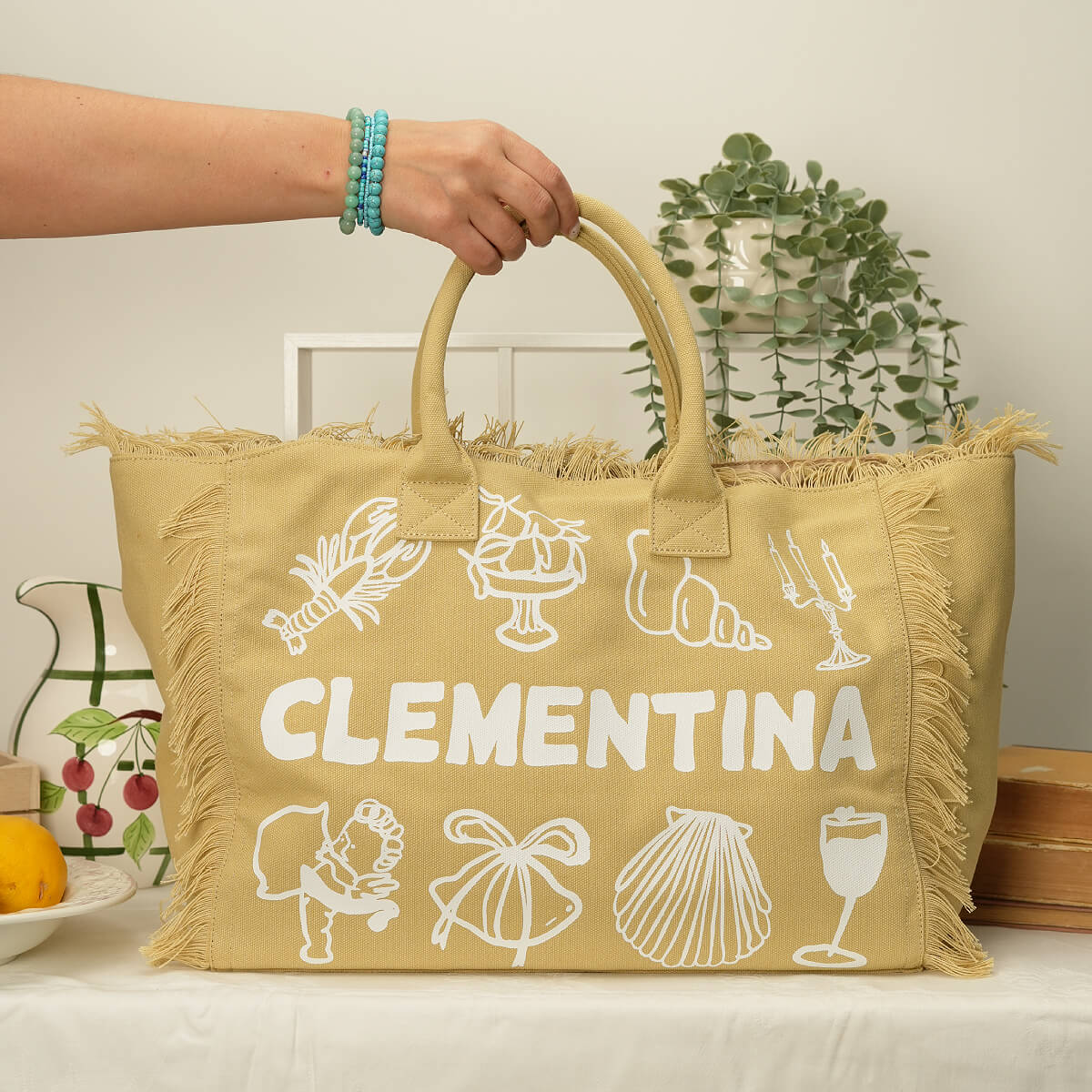 Clementina Cotton Canvas beach bag