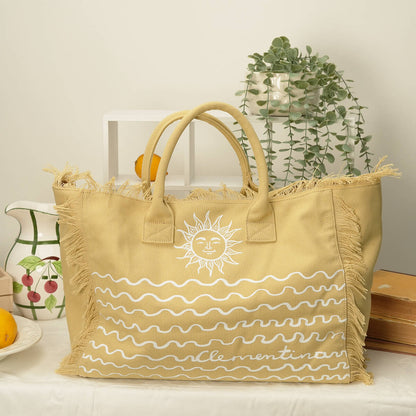 Clementina Cotton Canvas beach bag
