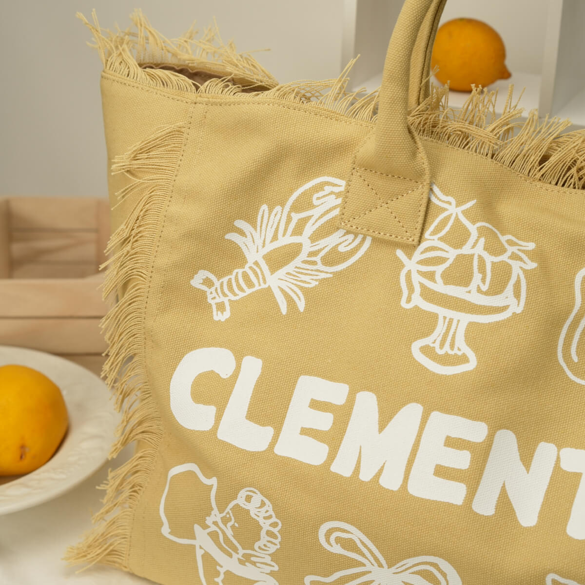 Clementina Cotton Canvas beach bag