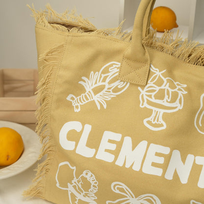 Clementina Cotton Canvas beach bag
