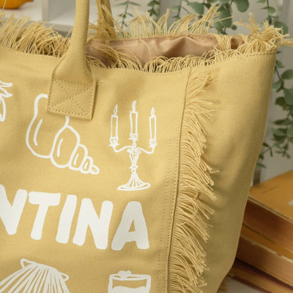 Clementina Cotton Canvas beach bag