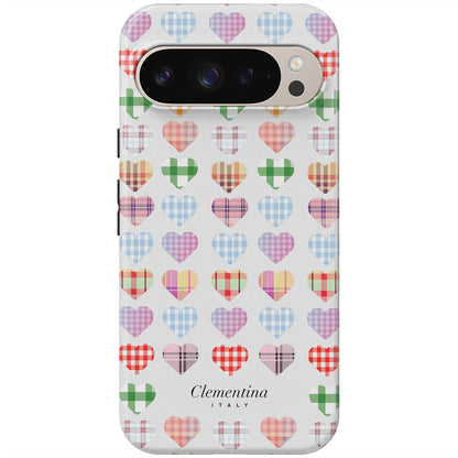 Checked Hearts Magnetic Tough Phone Case