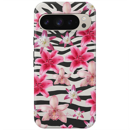 Zebra and Floral Magnetic Tough Phone Case