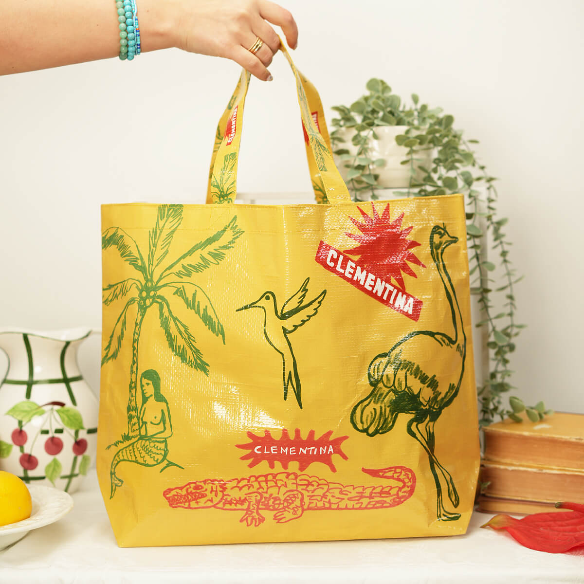 Lotus recycled plastic beach bag