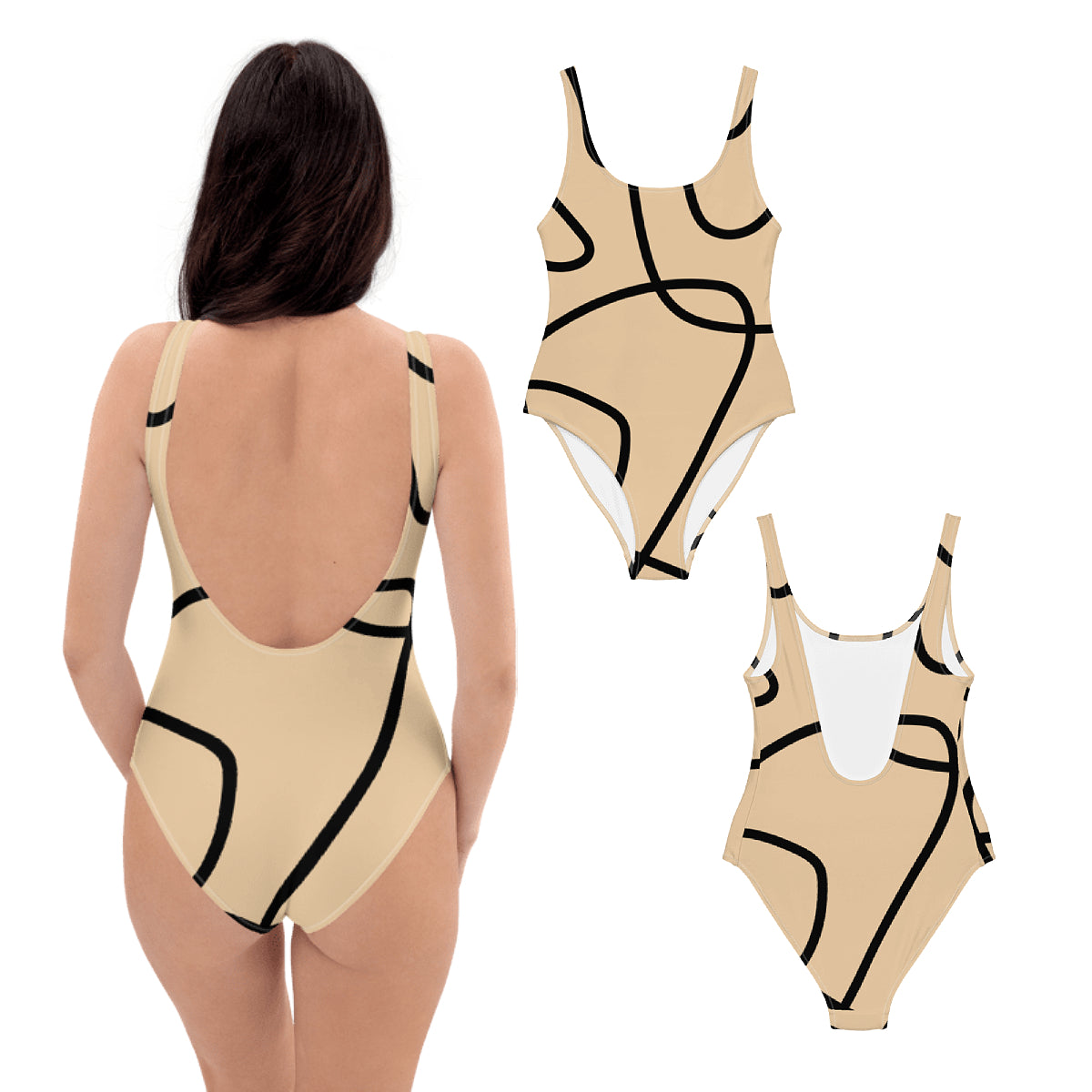 Clementina Beige One-Piece Swimsuit