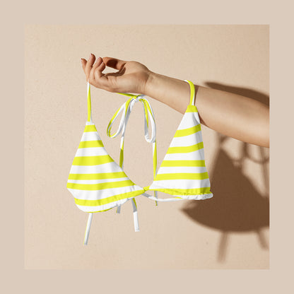 Yellow Stripe Two-Piece Bikini Set