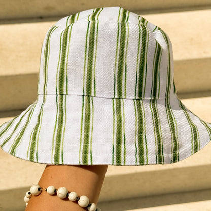 Green Stripes bucket hat