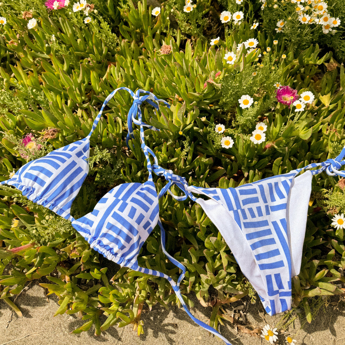 Blue Stripe two-piece bikini set