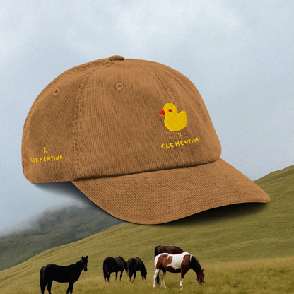 Duck Embroidered Corduroy unisex hat