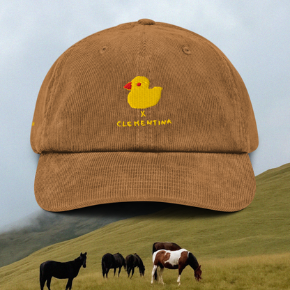 Duck Embroidered Corduroy unisex hat