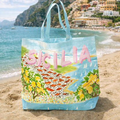Sicilia recycled plastic beach bag