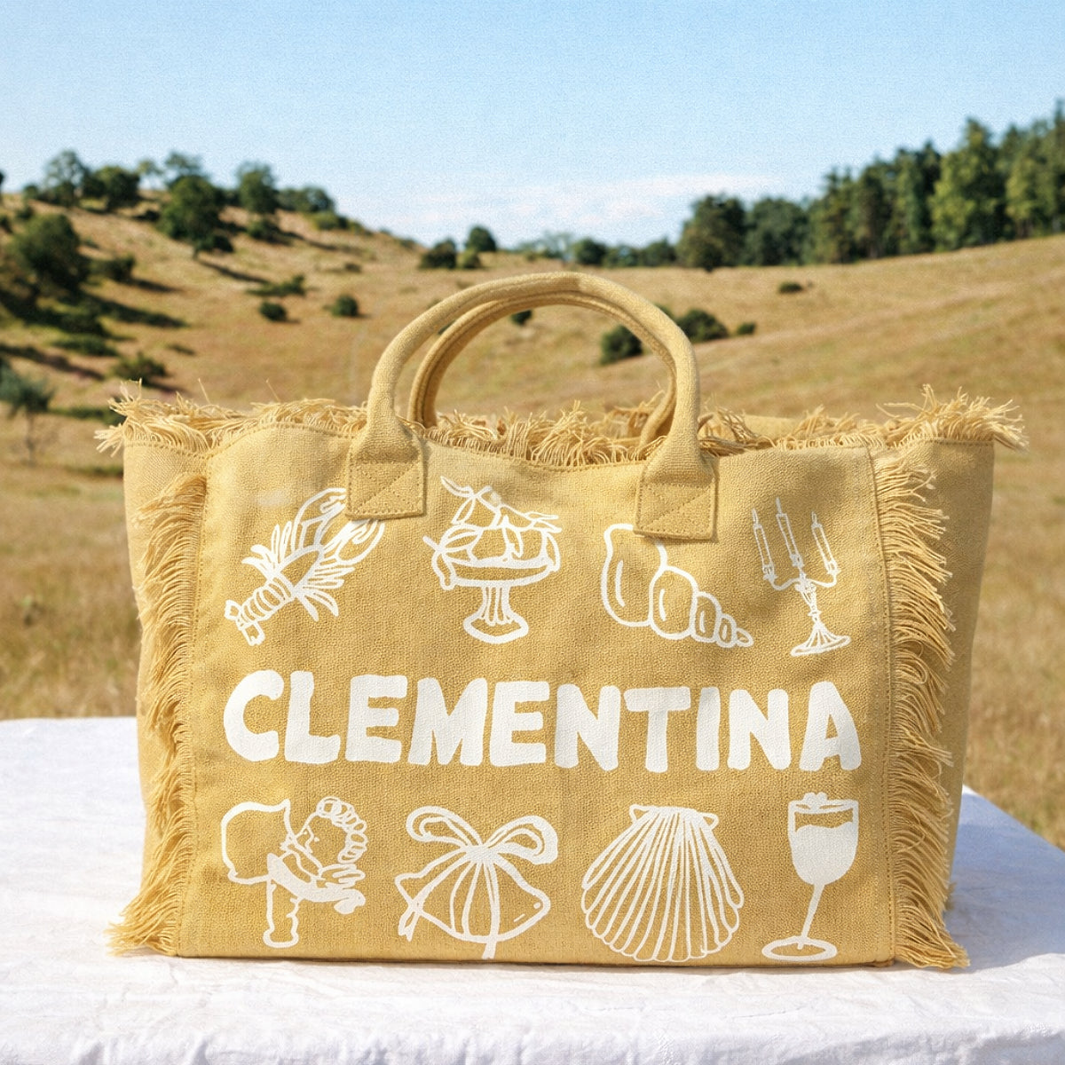 Clementina Cotton Canvas beach bag
