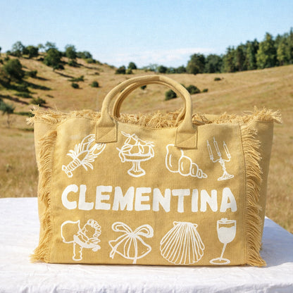 Clementina Cotton Canvas beach bag