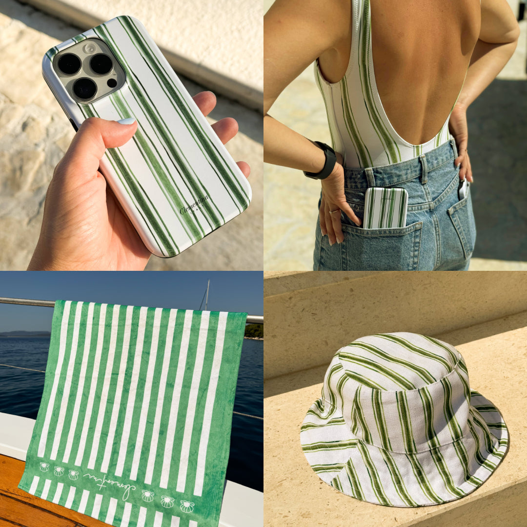 Green Stripes bucket hat