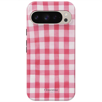 Pink Gingham Magnetic Tough Phone Case