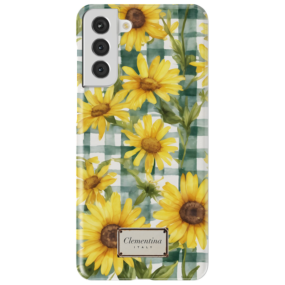 Gingham and Flowers Snap Case