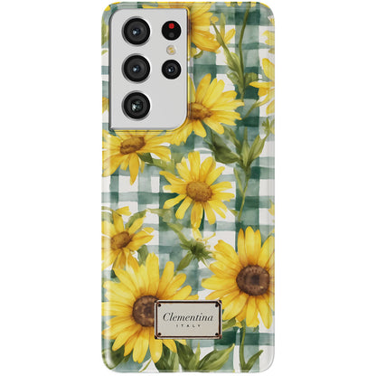 Gingham and Flowers Snap Case