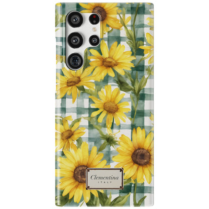 Gingham and Flowers Snap Case