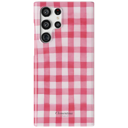 Pink Gingham Magnetic Tough Phone Case