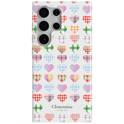 Checked Hearts Magnetic Tough Phone Case
