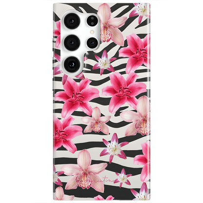 Zebra and Floral Magnetic Tough Phone Case