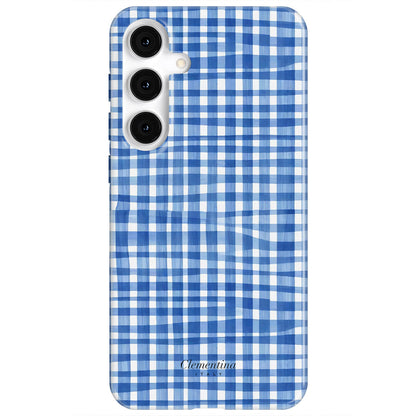 Blue Gingham Magnetic Tough Phone Case