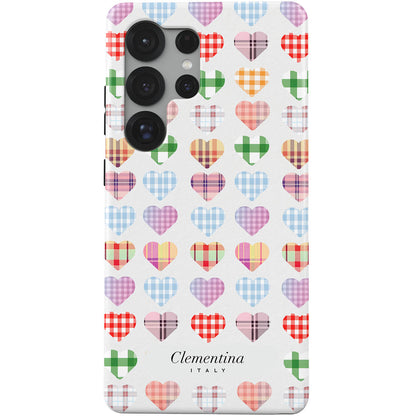 Checked Hearts Magnetic Tough Phone Case