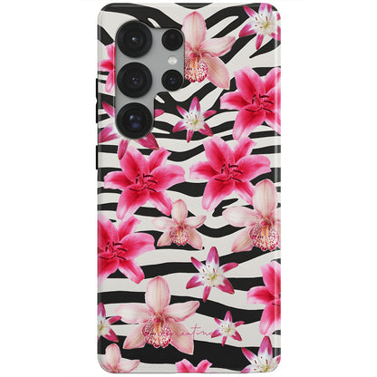 Zebra and Floral Magnetic Tough Phone Case