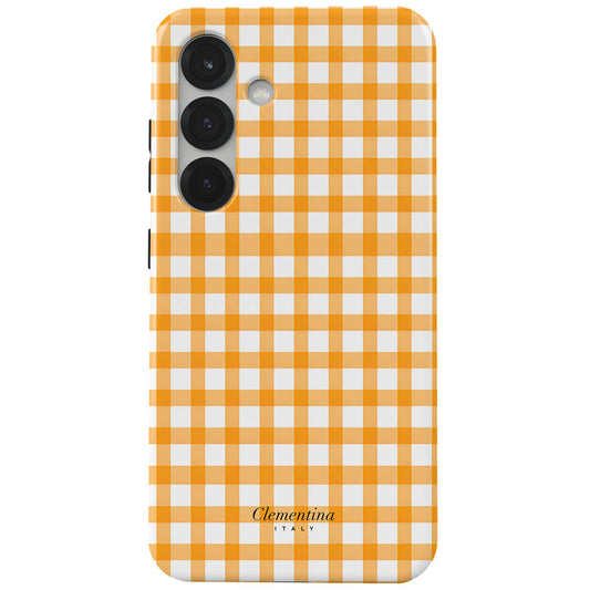 Orange Gingham Magnetic Tough Phone Case