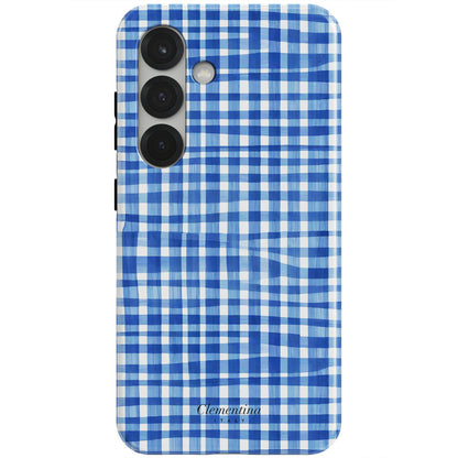 Blue Gingham Magnetic Tough Phone Case