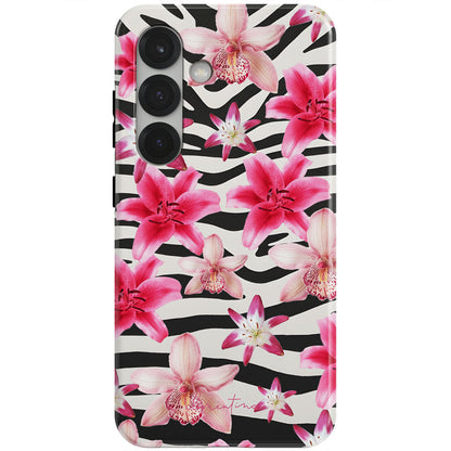 Zebra and Floral Magnetic Tough Phone Case
