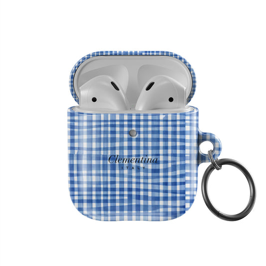 Blue Gingham Apple AirPods 1 / 2 Case