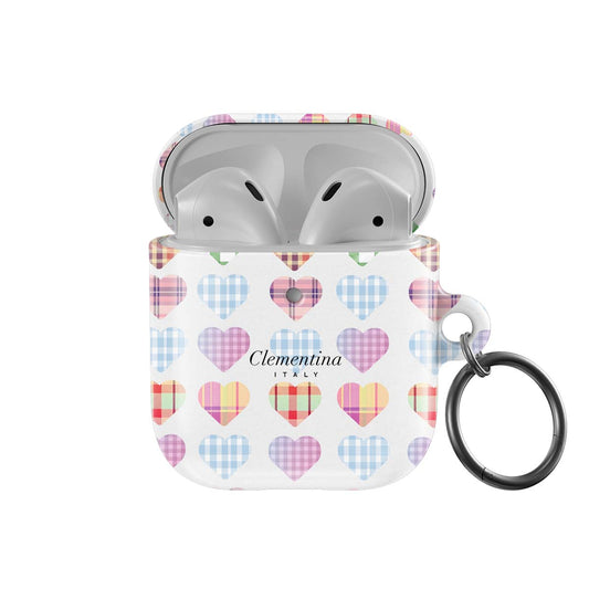 Checked Hearts Apple AirPods 1 / 2  case