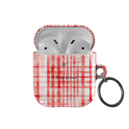 Red Gingham Apple AirPods 1 / 2 Case