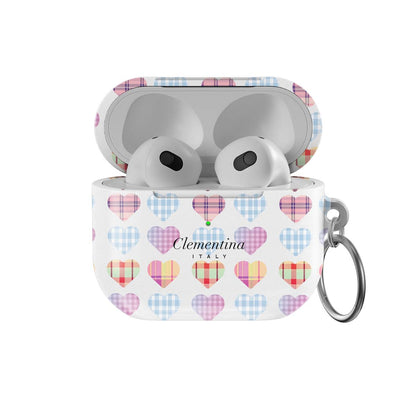 Checked Hearts Apple AirPods 3 case