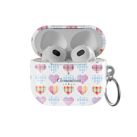 Checked Hearts Apple AirPods 4 case